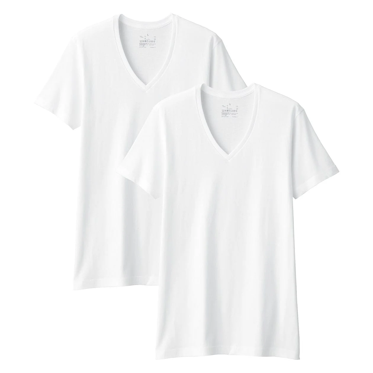 Side Seamless Cotton V-Neck T-Shirt (2 Pack) - Image 13