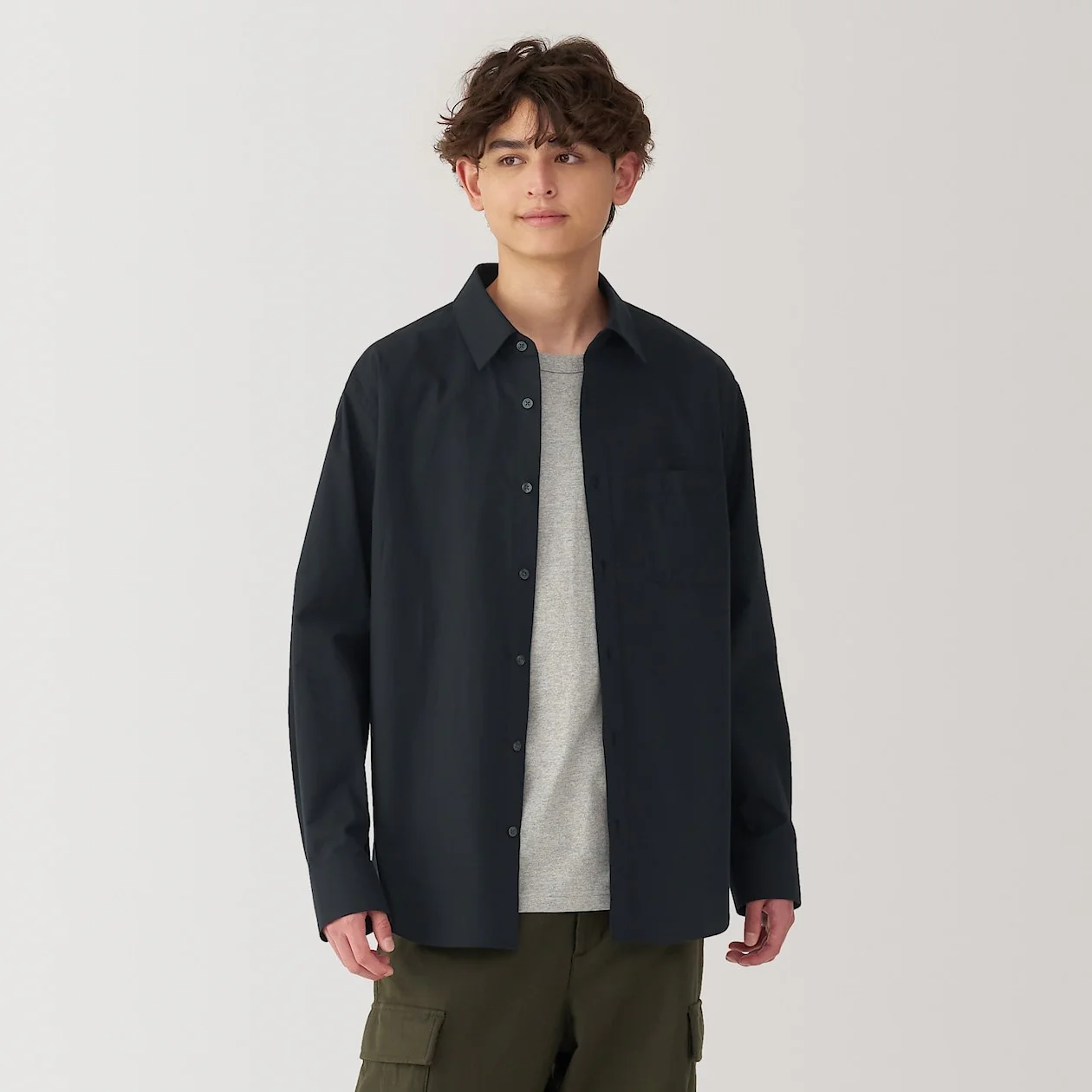 Washed Broadcloth 100% Cotton Long Sleeve Shirt - Image 33